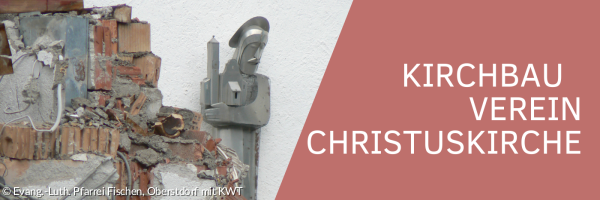 Christusfigur vor einer Baustelle